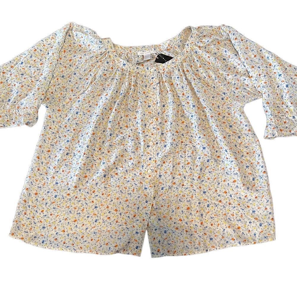 Vintage NWT Deadstock- The Limited- 100% Silk Art Deco Oversized Blouse, Large